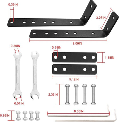 ALL-TOP Vehicle Awning Mounting Hardware, Stainless L-Shape Bracket Installation Kit for Awning DIY & Replacement, with Reflective Camping Ropes