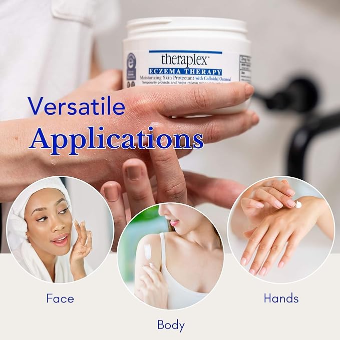 Theraplex Eczema Therapy (6 oz) - Moisturizing Skin Protectant with Natural Colloidal Oatmeal, Noncomedogenic, and Hypoallergenic, Fragrance-Free - National Eczema Association Seal of Approval