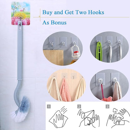 2 Pack Curved Toilet Bowl Brush Without Holder for Bathroom, Compact Toilet Brush Durable Under The Rim Household Deep Cleaning Brushes (Gray Toilet Brush Without Holder)