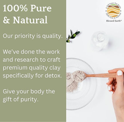 Blessed Earth Detox Clay Bath, 100% Pure Sodium Bentonite Therapeutic Grade – Cleansing and Purifying, by Evenbetternow LLC, Sample Size 1 lb (16 oz)