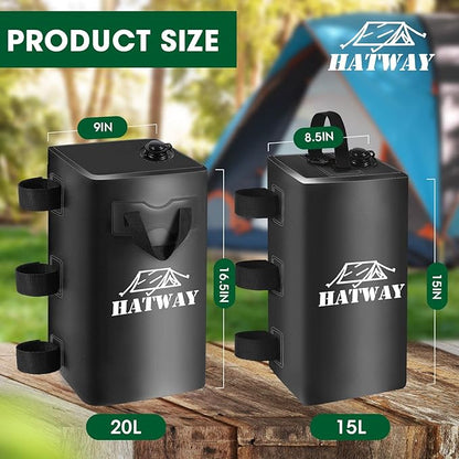 Canopy Weights,176 LBS Water Bag Set of 4 Leg Weights for Pop Up Canopy,Gazebo,Canopies,Tent-4 * 20L-Black