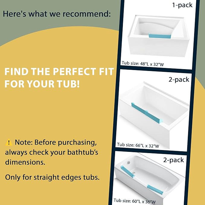 Roslim 2 Pack Splash Guard for Bathtub & Sink - Silicone Kids Bath Splash Guard Shelf, Bath Toy Tray Holder, Tub Water Splash Guard with 4 Suction Cups, Bathroom Accessories for Kids Bath, Blue
