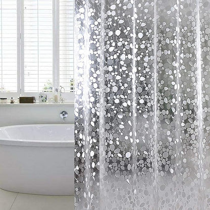 WELTRXE Extra Long Shower Curtain Liner, 72 x 78 Inch EVA Water Repellent Shower Curtain with 3 Magnets, Heavy Duty, No Smell, Chlorine Free Shower Liner for Shower Stall, Bathtubs, 12 Hooks