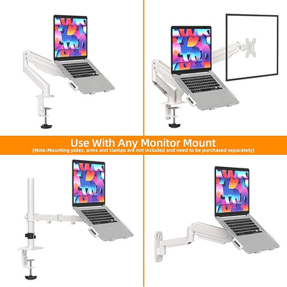 suptek Adjustable 13 to 18 inch Laptop VESA Arm Mount Tray for Monitor Arms and Stands (Tray Only),Fits 75x75/ 100x100 mm VESA Mount Holes,and Supports Weight up to 10lbs,White(TP007W)