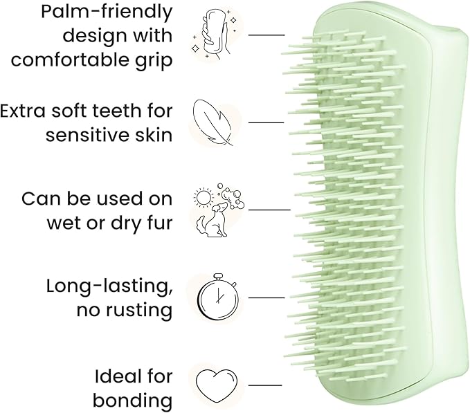 Pet Teezer Puppy Essential Dog Brush, with Extra Soft Teeth for Gentle Grooming on Wet or Dry Fur, Mint