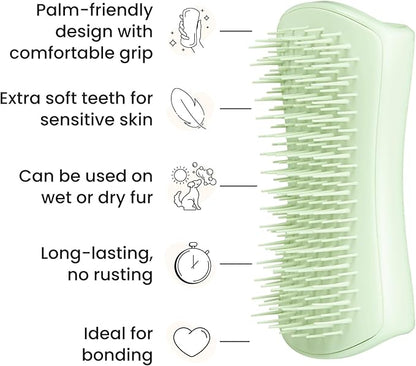 Pet Teezer Puppy Essential Dog Brush, with Extra Soft Teeth for Gentle Grooming on Wet or Dry Fur, Mint