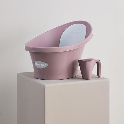 Shnuggle Newborn Baby Bath | Built in Support Bump and Soft Backrest | Suitable from Newborn | Bath Seat Support Includes Plug | Blossom Pink