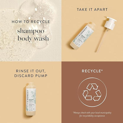 The Honest Company 2-in-1 Cleansing Shampoo and Body Wash for Sensitive Skin Gentle Tear-Free Hypoallergenic Baby with Naturally Derived Ingredients Fragrance-Free 18 fl oz
