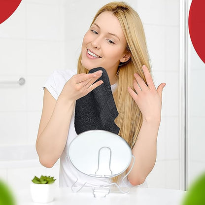 RIVERSIDE 12 Pack Premium 100% Cotton Face Washcloths, 550 GSM, 12 x 12 Inches, Soft, Absorbent Towels for Body & Shower, Bathroom Wash Clothes, Durable Face Towels Set for Spa, Gym, Charcoal