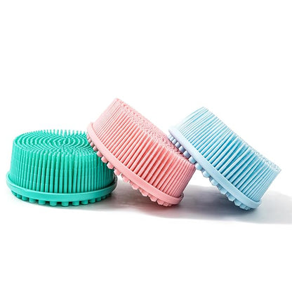 Premium Sensory Brush for Kids or Autism,Soft Silicone Body Scrubber,2 in 1 Sensory Room Occupational Therapy Sensory Brushes,Silicone Loofah,Pet Shower Brush Bath Brush Shampoo Brush(Big Oval-Teal)