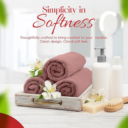 RIVERSIDE 12 Pack Premium 100% Cotton Face Washcloths, 550 GSM, 12 x 12 Inches, Soft, Absorbent Towels for Body & Shower, Bathroom Wash Clothes, Durable Face Towels Set for Spa, Gym, Dusty Rose