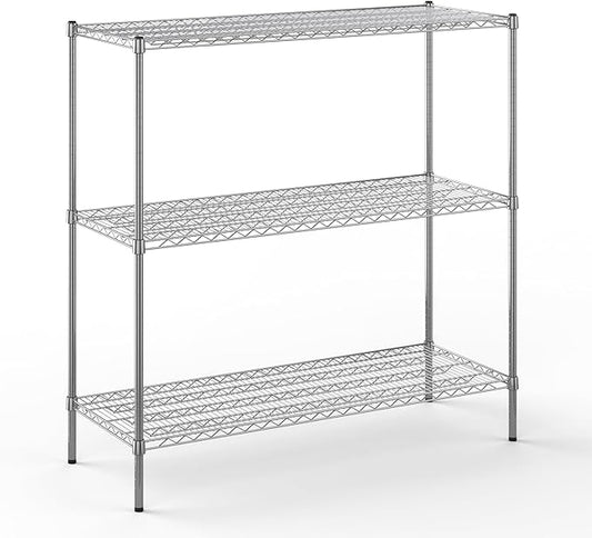 21" Deep x 54" Wide x 54" Height Wire Shelving Kit | 3-Tier | NSF Commercial Storage Rack Unit