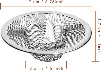 50pcs Heavy Duty Stainless Steel Slop Basket Filter Trap, 2.75" Top / 1" Mesh Metal Sink Strainer,Perfect for Kitchen Sink/Bathroom Bathtub Wash Basin Floor Drain Balcony Drain Hole,Utility…