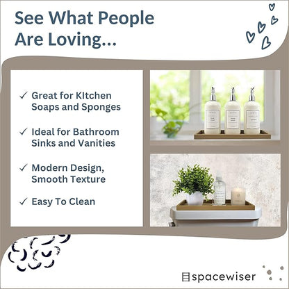 Countertop and Vanity Tray - 11.7" Silicone Bathroom Tray, Flexible Dish Soap Holder for Kitchen, Bathroom Counter Organizer, Shower Toilet Tank Trays Décor Accessories, Sink Makeup Mat Oil