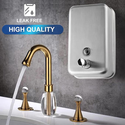 Commercial Wall Mount Stainless Steel Soap Dispenser, Corrosion Proof Lining Liquid Hand Sanitizer Dispenser Bathroom 1100ml / 37oz. (Vertical)