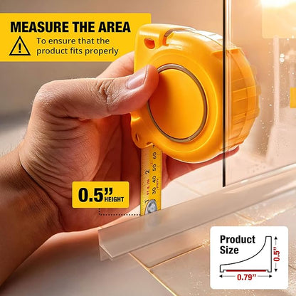 Shower Threshold Water Dam Barrier 65" - Transparent Collapsible Shower Water Blocker - Guard for Walk in Shower - Water Guard Stopper for Floor - Shower Door Water Blocker by Hippo Dam