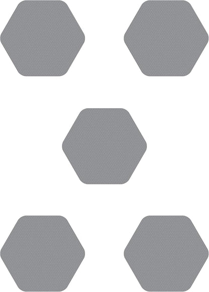 Kahuna Grip Bathtub Bath and Shower 5¼" Hexagon Non-Slip Traction Treads (Gray)