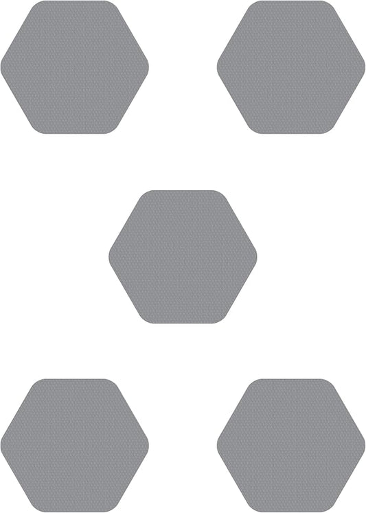 Kahuna Grip Bathtub Bath and Shower 5¼" Hexagon Non-Slip Traction Treads (Gray)