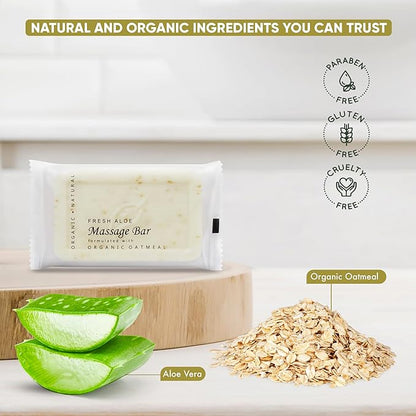 1-Shoppe All-in-Kit Diversified Hospitality Organic Oatmeal Massage Bar Soap, Travel Size Hotel Amenities, 1.75 oz (Case of 100)