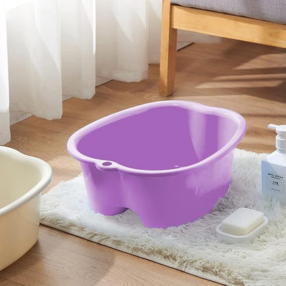 Foot Soaking Bath Basin, Large Size Feet Massager Tub, At Home Spa Pedicure Treatment (Purple)