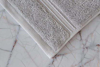 Milara Turkish Super-Plush Wash Cloths Set 4-Piece | Premium 100% Cotton Washcloths Absorbent, Durable with Hanging Loops | Silver Gray Bath Washcloths, (13 x 13 Inch)