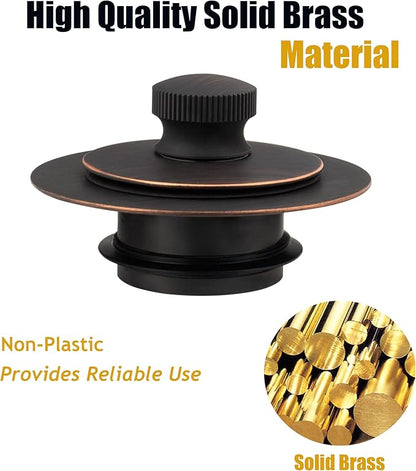 Artiwell Universal Lift and Turn Bath Drain Stopper and Cover, Bathtub Drain Stopper, Replaces Lift and Turn, Tip-Toe and Trip Lever drains for Tub, EZ Installation and Clearing (Oil Rubbed Bronze)