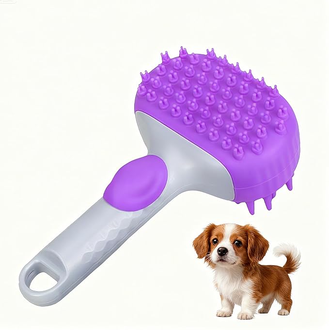 Multiple Dog Brushes, Dog Wash Brushes, Pet Grooming Brush Baths Massage Comb Depth Cleansing Silicones Bristles Nonslip Grip For Various Size Waterproofed Pet Grooming Tool