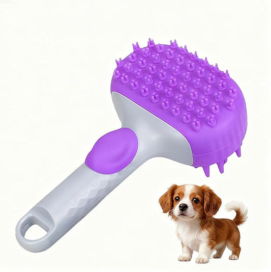 Multiple Dog Brushes, Dog Wash Brushes, Pet Grooming Brush Baths Massage Comb Depth Cleansing Silicones Bristles Nonslip Grip For Various Size Waterproofed Pet Grooming Tool