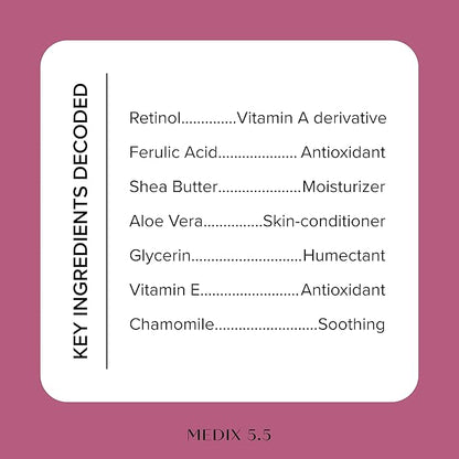 Medix 5.5 Retinol Body Lotion Firming Moisturizer | Crepey Skincare Treatment | Retinol Body Cream | Anti Aging Firming Cream For Women Targets Look Of Crepe Skin, Wrinkles, & Sagging Skin, 15 Fl Oz