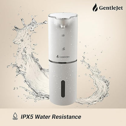 JetFoam Automatic Foam Soap Dispenser - Touchless Electric Soap Dispenser, USB-C Rechargeable, Adjustable Foam Levels, 10 oz Countertop Hands-Free Soap Pump for Bathroom & Kitchen (White)