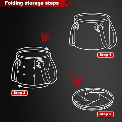 Multifunctional Collapsible Bucket,Portable Bin,Car Wash Bucket,Lightweight Foldable Bucket with Handles for Camping,Dish Washing,Laundry,Soaking Feet,Fishing,Hiking
