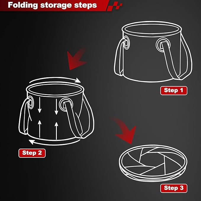 Multifunctional Collapsible Bucket,Portable Bin,Car Wash Bucket,Lightweight Foldable Bucket with Handles for Camping,Dish Washing,Laundry,Soaking Feet,Fishing,Hiking