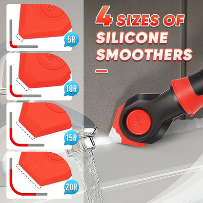DIYSELF Caulking Tool, 4 in 1 Caulk Remover Tool for Bathroom, Bathtub, Grout, Shower, Tile, Window, Razor Scraper Tool for Cleaning, Silicone Caulk Removal Tool (Red)