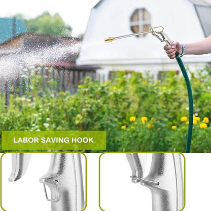 Lengthened Garden Hose Nozzle Heavy Duty High Pressure Water Sprayer for Garden Spray Patio Outdoor Washer Pet Shower Car Wash attachment (Lengthened)