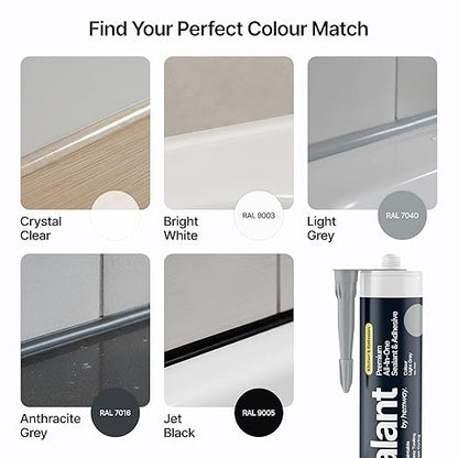 Light Grey Kitchen Bathroom Hybrid Polymer Sealant Adhesive 13.1oz All in One Waterproof Weatherproof Joint Paintable Indoor Outdoor Bath Shower Sink Window Board Door RV Roof Wood Leak - 1 Pack
