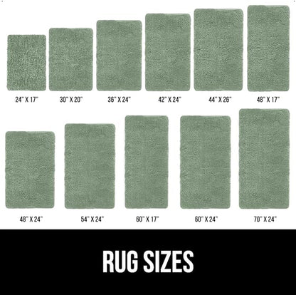 GORILLA GRIP Bath Rug Mat 36x24, Soft Absorbent Chenille, Quick Dry Microfiber Mats, Rubber Backing Washable Shower Floor Rugs, Bathmat Runner, US Designed Bathroom Home Decor Accessories Sage Green