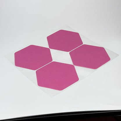 S&X 24 Pcs Non Slip Bathtub Stickers (Large 4.7" Hexagon), Oversized Anti Slip Shower Treads with Scraper, High Traction Grit Safety Bath Decals for Tub Floor, Stairs - Waterproof & Durable(Purple)