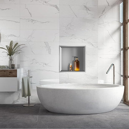 12" X 12" Shower Niche Insert Tile Ready, Niche for Shower Wall, Stainless Steel Recessed Shelf No Tile Needed for Bathroom Storage, Brushed Nickel
