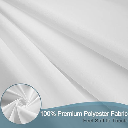 AooHome Fabric Shower Curtain, 36 Width x 72 Height Inch Stall Size Bathroom Curtain for Hotel, Waterproof, White