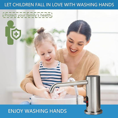 Automatic Soap Dispenser Touchless for Kitchen and Bathroom, Sink Built in Commercial Electric Soap Dispenser,Upgraded Infrared Sensors Brass Material, with Bottle and Pump 33.81oz/1000ml