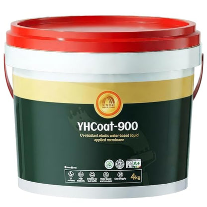1 Gallon White Waterproof Elastomeric Roof Coating Sealant, Flexible Solar Reflective Liquid Waterproofing Adhesive for Flat, Metal, Slope Roofs Repair 4KG
