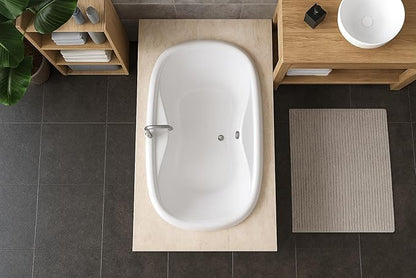 Carver Tubs - TOD6841 - Modern Acrylic Fiberglass Whirlpool Tub Water Massage Bathtub, w/ 12 Jet - White Acrylic Spacious Two Person Oval Tub - Deep Relaxing Soak - 68"L x 41"W x 20"H
