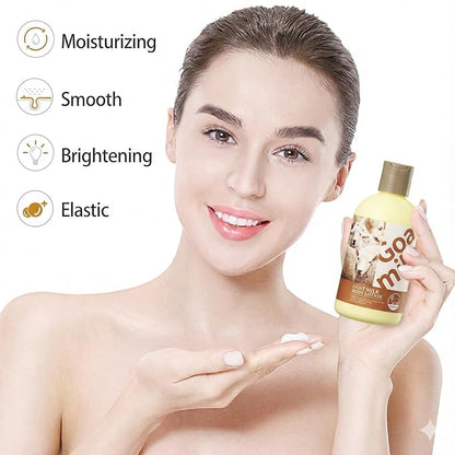Goat Milk Body Lotion for Dry Sensitive Skin - [250ml] Natural Moisturizing Cream with Lactic Acid - Soothing & Softening Daily Moisturizer for Rough Skin - Non-Greasy Formula