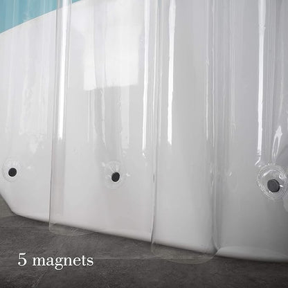 EurCross 72 x 108 inch Extra Long Clear Shower Curtain Liner with 5 Magnets,PVC Free Thick EVA Shower Liner, Heavy Duty Weighted Clear Shower Curtain for Bathroom 108 inch Length