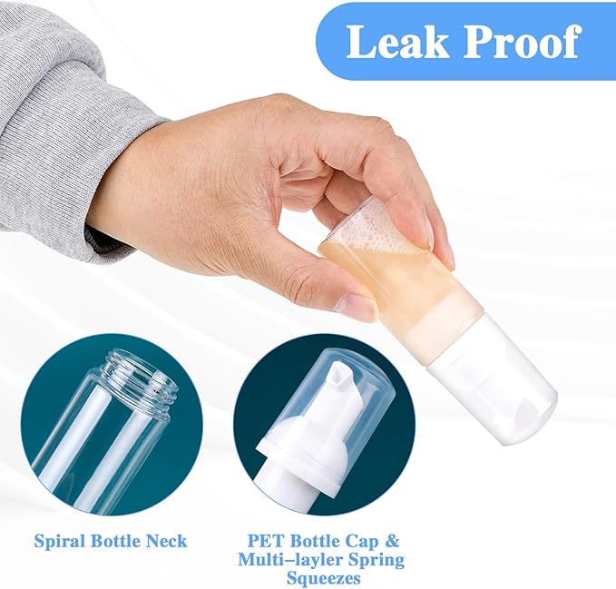 2 Pack Foam Pump Bottle Travel Small Size Mousse Foam Soap Dispenser Mini Empty Clear Plastic Foaming Soap Dispenser Refillable Pump Containers for Face Wash Lash Shampoo Skin Care 50 ml/1.7 oz