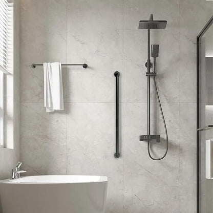 Shower Grab Bar, 2 Pack 39.4 Inch Black Bathroom Grab Bar, 1.25" Diameter 304 Stainless Steel Anti-Slip Grab Bars for Bathtubs and Showers, Handicap Shower Grab Bar for Seniors Elderly