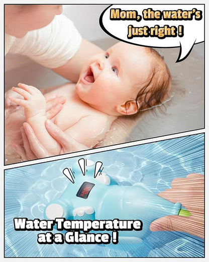 HEMRLY Baby Bath Toys, LED Water Temperature Display, Bath Toys for Infants 6-12 Months with Three Shower Heads, Baby Shower Head for Bath IPX7 Waterproof , Baby Gift for Girls & Boys, Automatic V1