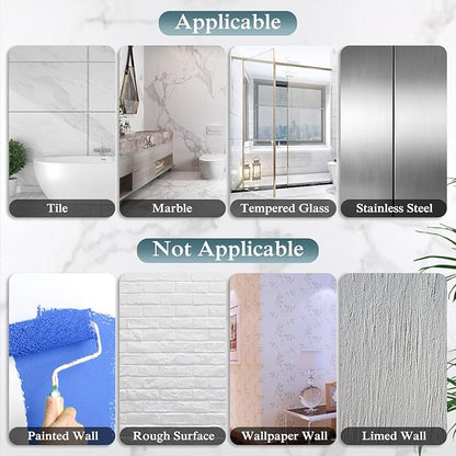 EAGMAK 4 Pack Transparent Shower Caddy Adhesive for Replacement, No Drilling, Soap Holder, Bathroom Storage Shelves and Kitchen Racks
