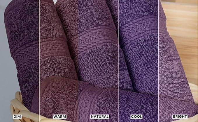 Utopia Towels 8 Piece Luxury Towel Set – Majestic Plush, Super Absorbent & Quicker-to-Dry, Thick 100% Ring Spun Cotton Towels for Bathroom, Spa & Hotel – 2 Bath, 2 Hand, 4 Washcloths, Plum