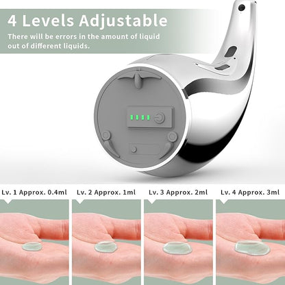 Automatic Soap Dispenser Touchless,300ML Hand & Dish Countertop Electric Liquid Rechargeable Dispenser with Sensor,Modern 4 Gear Adjustable Waterproof Kitchen Auto Soap Pump（Silver）